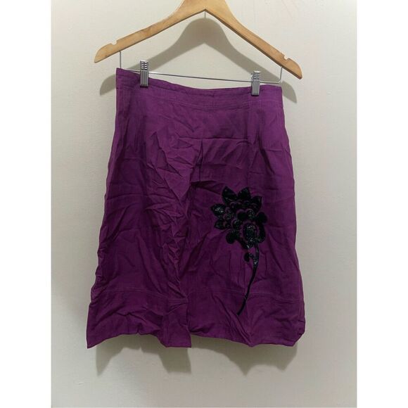 Vintage lily stanhope purple gothic flower a line skirt size 8 - Picture 1 of 8
